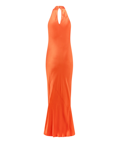 Shop Semicouture Long Dress In Orange