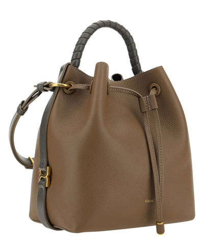 Shop Chloé Marcie Bucket Bag In Brown