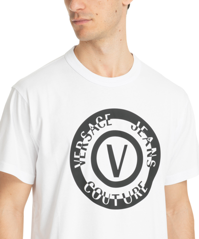 Shop Versace Jeans Couture V-emblem T-shirt In White