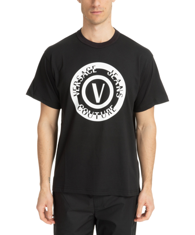 Shop Versace Jeans Couture V-emblem T-shirt In Black