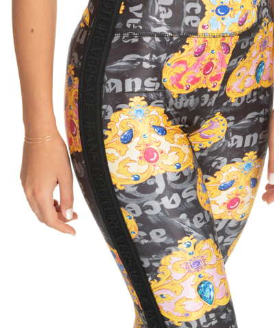 Shop Versace Jeans Couture Heart Couture Leggings In Black