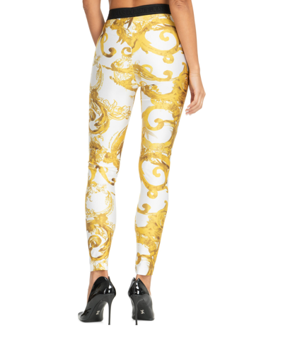 Shop Versace Jeans Couture Watercolour Couture Leggings In White