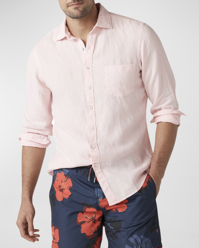Shop Rodd & Gunn Men's Coromandel Long-sleeve Woven Shirt In Limonata