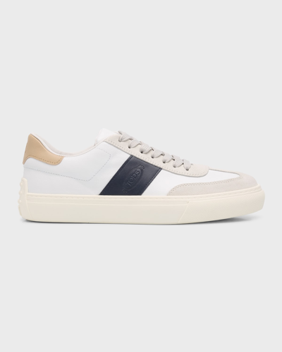 Shop Tod's Men's Leather And Suede Low-top Sneakers In Open Miscellaneou