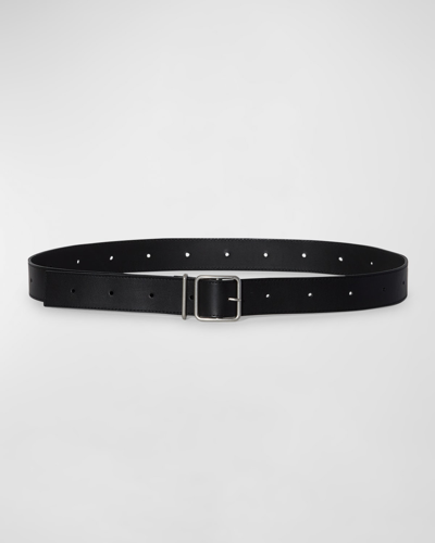 Shop Janessa Leone Adjustable Leather & Metal Alloy Belt In Black