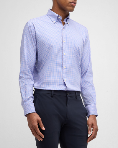 Shop Peter Millar Men's Winthrop Crown Lite Cotton-stretch Sport Shirt In Maritime