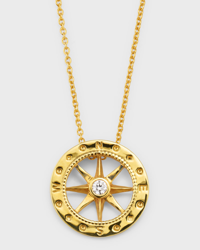 Shop Roberto Coin 18k Yellow Gold Compass Necklace In Yg