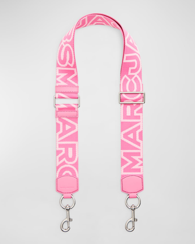 Shop Marc Jacobs The Outline Monogram Webbing Strap In Petal Pink