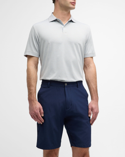 Shop Peter Millar Men's Ambrose Performance Jersey Polo Shirt In Khaki