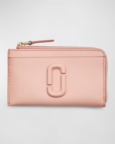 Shop Marc Jacobs The Leather J Marc Top Zip Multi Wallet In Rose