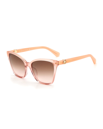 Shop Kate Spade Amiya Acetate Cat-eye Sunglasses In Pink