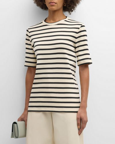 Shop Jil Sander Striped Short-sleeve T-shirt In Bluejay