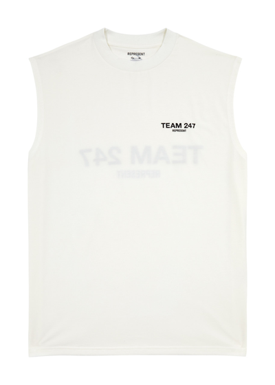 Shop Represent Team 247 Printed Stretch-jersey Tank In White