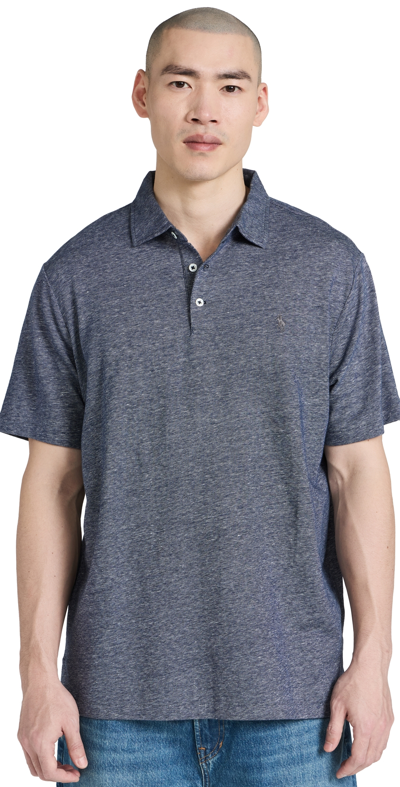 Shop Polo Ralph Lauren Cotton Linen Short Sleeve Polo Shirt Navy