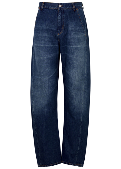 Shop Victoria Beckham Twisted Slouch Barrel-leg Jeans In Denim