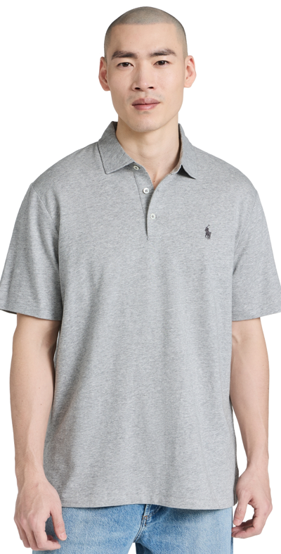 Shop Polo Ralph Lauren Cotton Linen Short Sleeve Polo Shirt Heather Grey