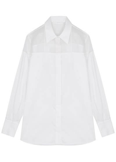 Shop Helmut Lang Panelled Cotton Shirt In White