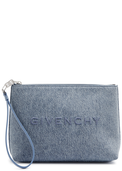 Shop Givenchy Medium Logo Denim Pouch