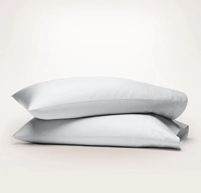 Shop Boll & Branch Organic Percale Hemmed Pillowcase Set In Sky