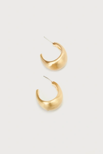 Lulus Stunning Decision Gold Matte Chunky Hoop Earrings In Gold