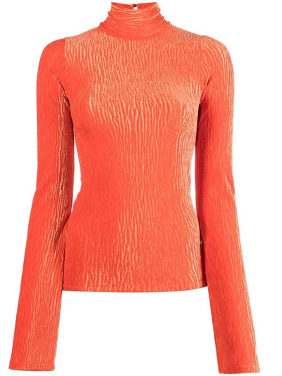 Shop Forte Forte Forte_forte Velvet Turtleneck Sweater In Orange