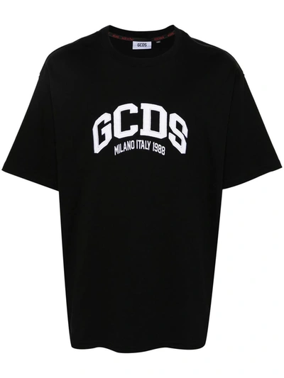 Shop Gcds Lounge Cotton T-shirt In Black