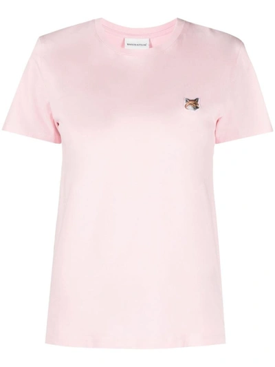 Shop Maison Kitsuné Fox Head Cotton T-shirt In Pink