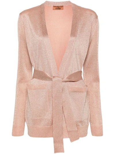 Shop Missoni Knitted Cardigan In Pink