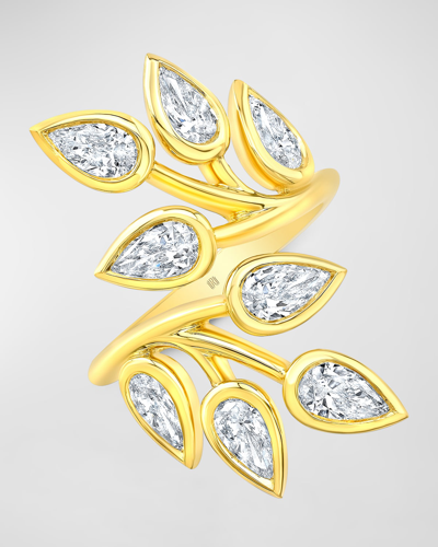 Shop Rahaminov Diamonds 18k Yellow Gold Bezel Set Diamond Branch Ring