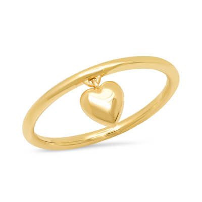 Shop Eriness Hanging Heart Ring In Yellow Gold