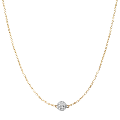 Shop Eriness Single Diamond Orb Necklace In 14k Yellow Gold,white Diamond