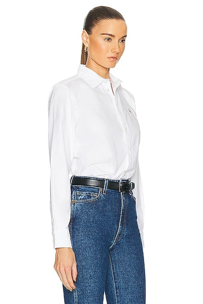 Shop Polo Ralph Lauren Oxford Long Sleeve Button Up Shirt In White