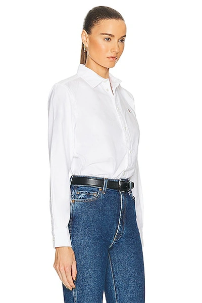 Polo Ralph Lauren Oxford Long Sleeve Button Up Shirt In White