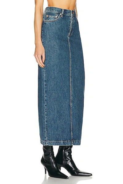 Shop Wardrobe.nyc Denim Column Skirt In Indigo