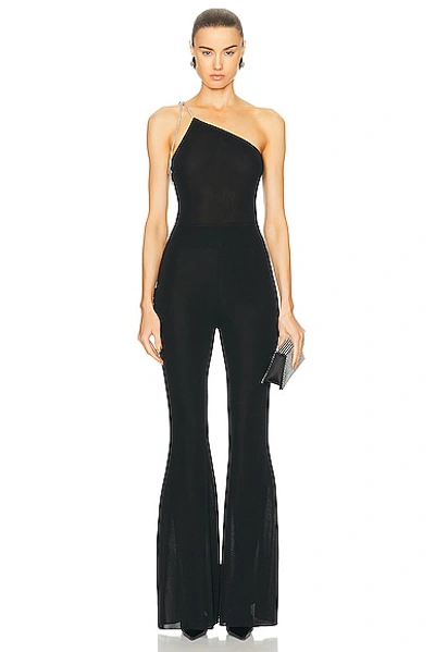 Shop Alexandre Vauthier Viscose Knit Jumpsuit In Black