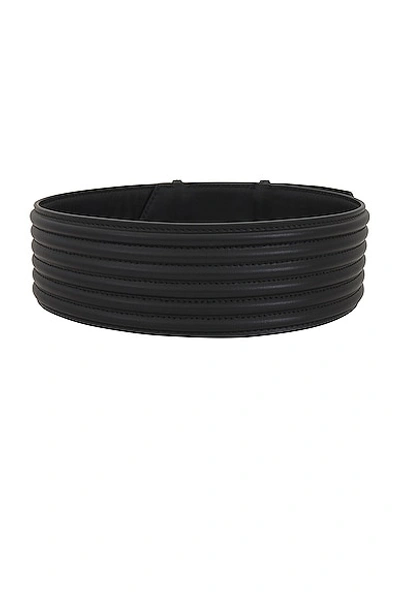 Alaïa Padded Leather Belt In Noir