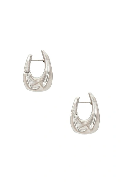 Shop Khaite Olivia Small Hoop Earrings In Silver