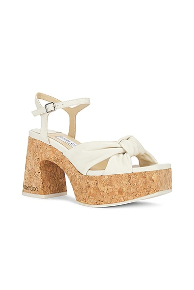 Shop Jimmy Choo Heloise 95 Wedge In Latte