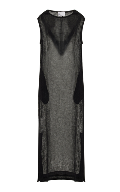 Shop Lisa Marie Fernandez Sheer Linen-blend Maxi Dress In Black