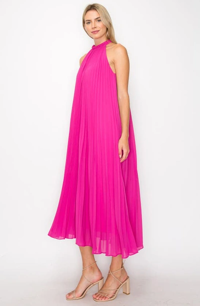 Shop Melloday Pleat Trapeze Sleeveless Dress In Pink