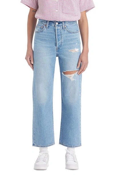 Shop Levi's® Ribcage Ripped High Waist Ankle Straight Leg Jeans In In The Middle W Da