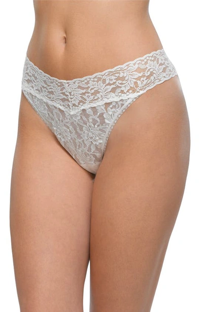 Shop Hanky Panky Original Rise Lace Thong In Marshmallow