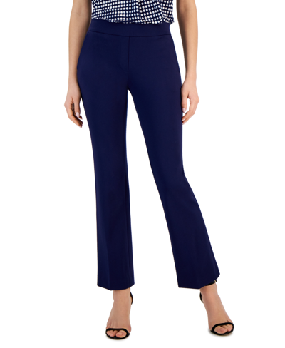 Shop Anne Klein Women's Mid-rise Pull-on Slash-pocket Pants In Distant Mountain