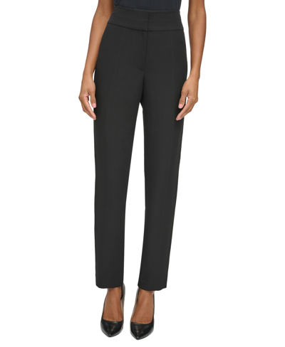 Shop Donna Karan Women's Straight-leg Pants In Black