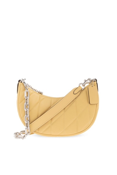 Shop Coach Mira Quilted Shoulder Bag In Yellow