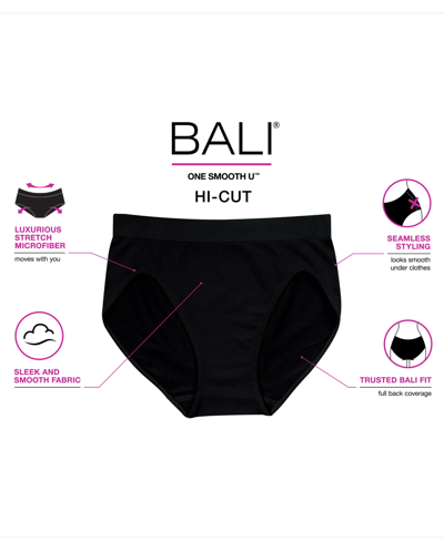 Shop Bali One Smooth U All-over Smoothing Hi Cut Brief Underwear 2362 In Black Poin