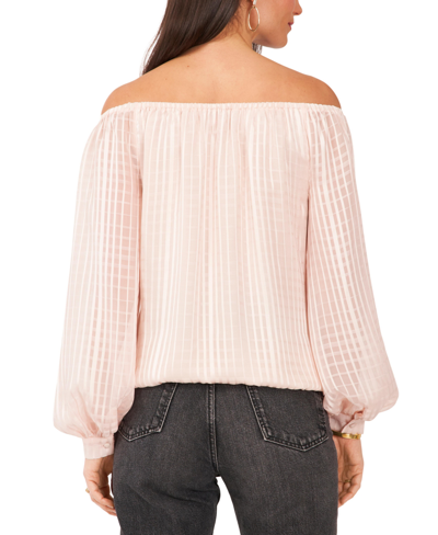 Shop Vince Camuto Women's Off The Shoulder Tie Sleeve Top In Apricot Illusion