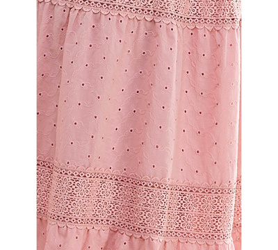 Shop City Studios Juniors' Crochet Sleeveless Maxi Dress In Blush,rosepink