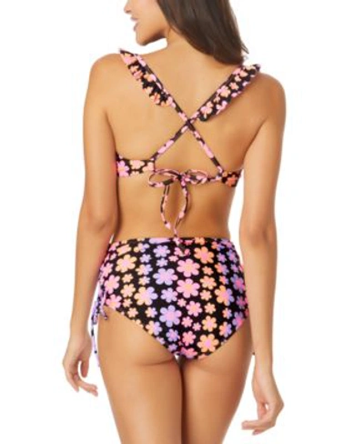 Shop Salt + Cove Salt Cove Juniors Floral Print Ruffled Trim Underwire Push Up Bikini Top Bottoms Created For Macys In Multi