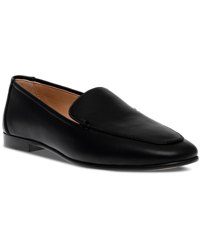 Shop Steve Madden Women's Fitz Soft Tailored Loafer Flats In Black Leather